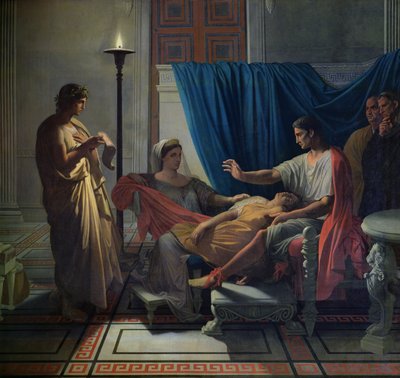 Virgilio leyendo la Eneida a Livia, Octavia y Augusto, c.1812 de Jean Auguste Dominique Ingres